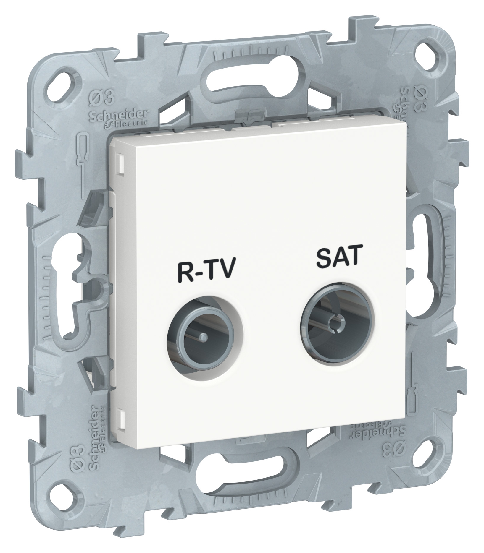 Розетка телевизионная проходная Schneider Electric Unica New 2-й разъем, белый