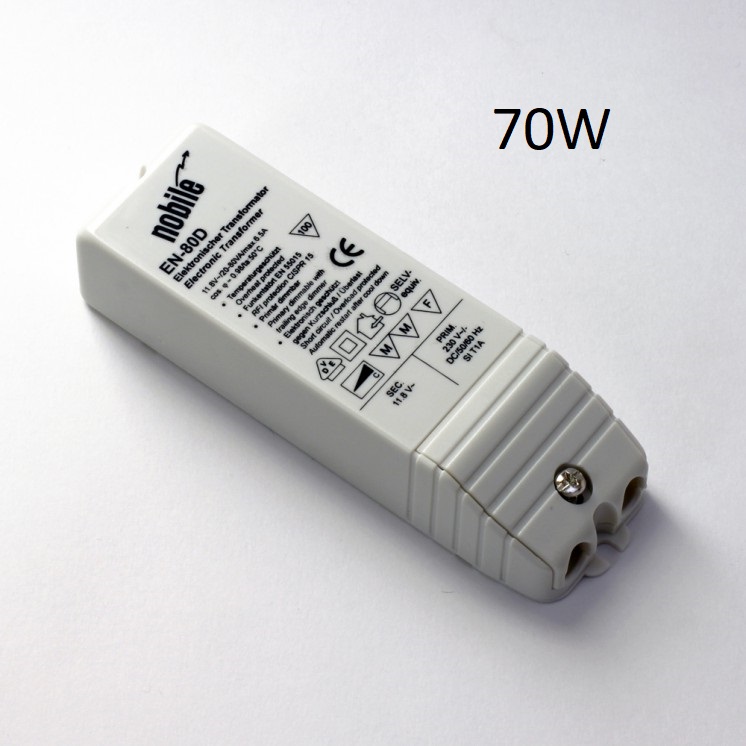 

Nobile Трансформатор электронный EN-70D 20/70W 12V, размер 104х37х19mm, Трансформаторы