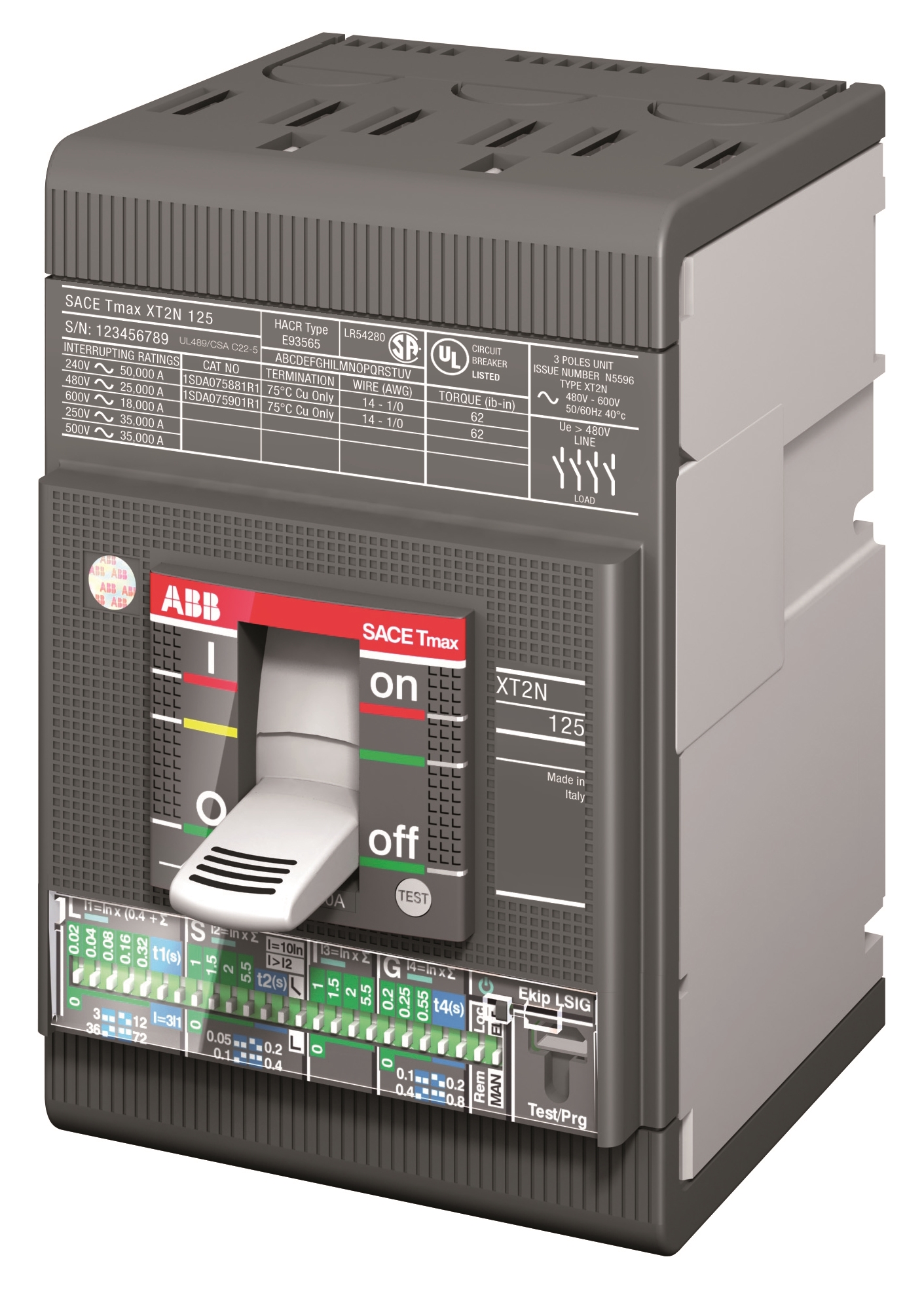 

Abb SACE Выключатель автоматический XT2N 160 Ekip LSI In=160A 3p F F