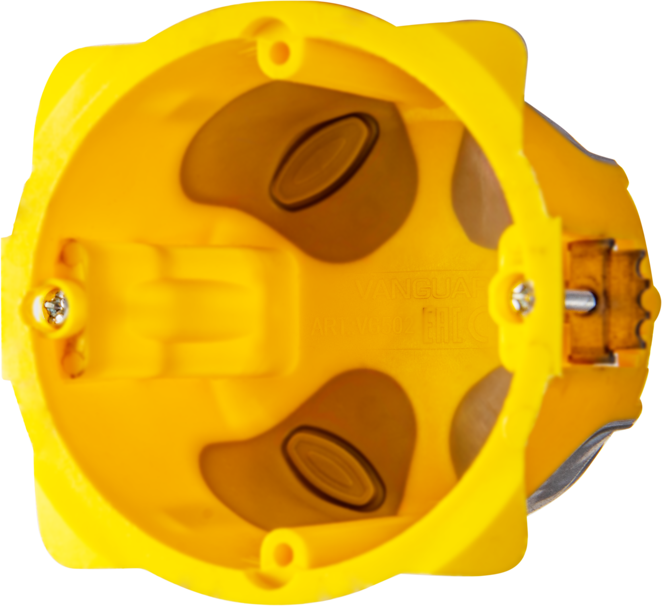 Монтажная коробка по гипсокартону на 1 пост немецкий стандарт Dуст68 мм глубина 50 мм желтая серия Valero 169₽