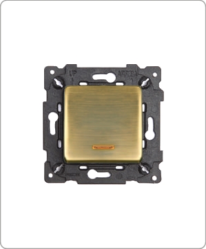 

Выключатель одноклавишный проходной с подсветкой Fede, на клеммах, matt patina, Fede