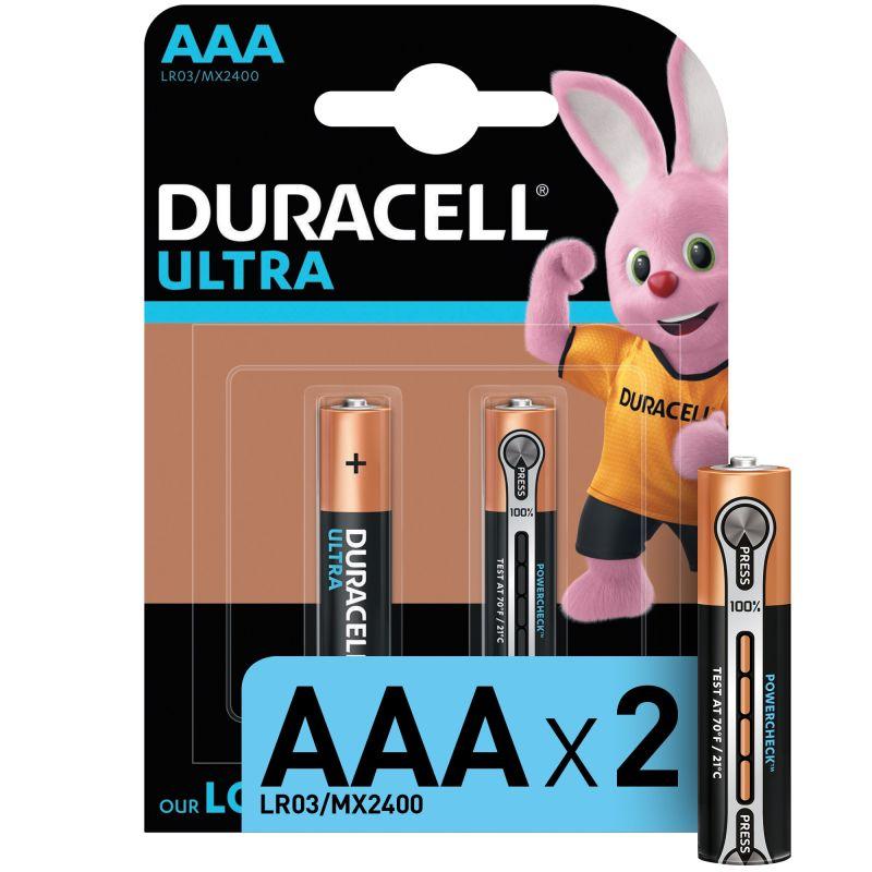 

Duracell Батарейка алкалиновая AAA LR03/MX2400 Ultra Power 1.5v (блистер 2 шт.)