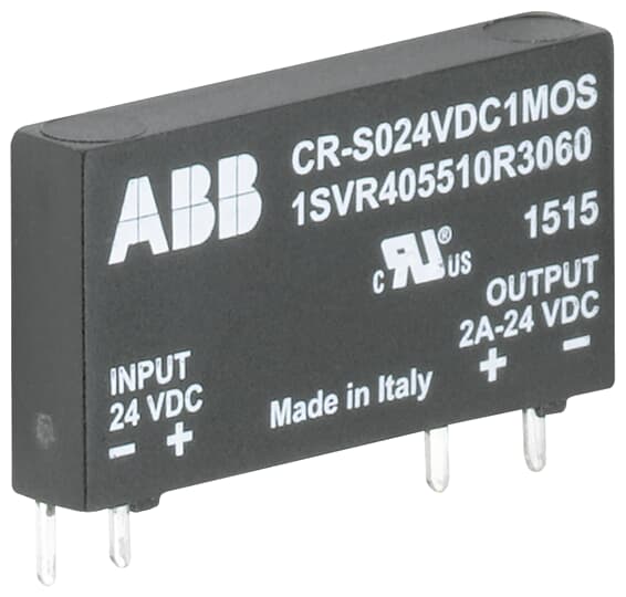 

ABB SST Оптопара CR-S024VDC1TRA (вход: 24В DC, выход: 100мA 48В DC) для монтажа в цоколь CR-S, SST