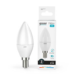 Лампа Gauss Elementary Свеча 10W 730lm 4100K Е14 LED 220V 285₽