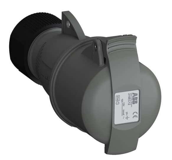 

ABB CEWE Розетка кабельная Easy&Safe 216EC12,16А,2P+E,IP44,12ч, CEWE