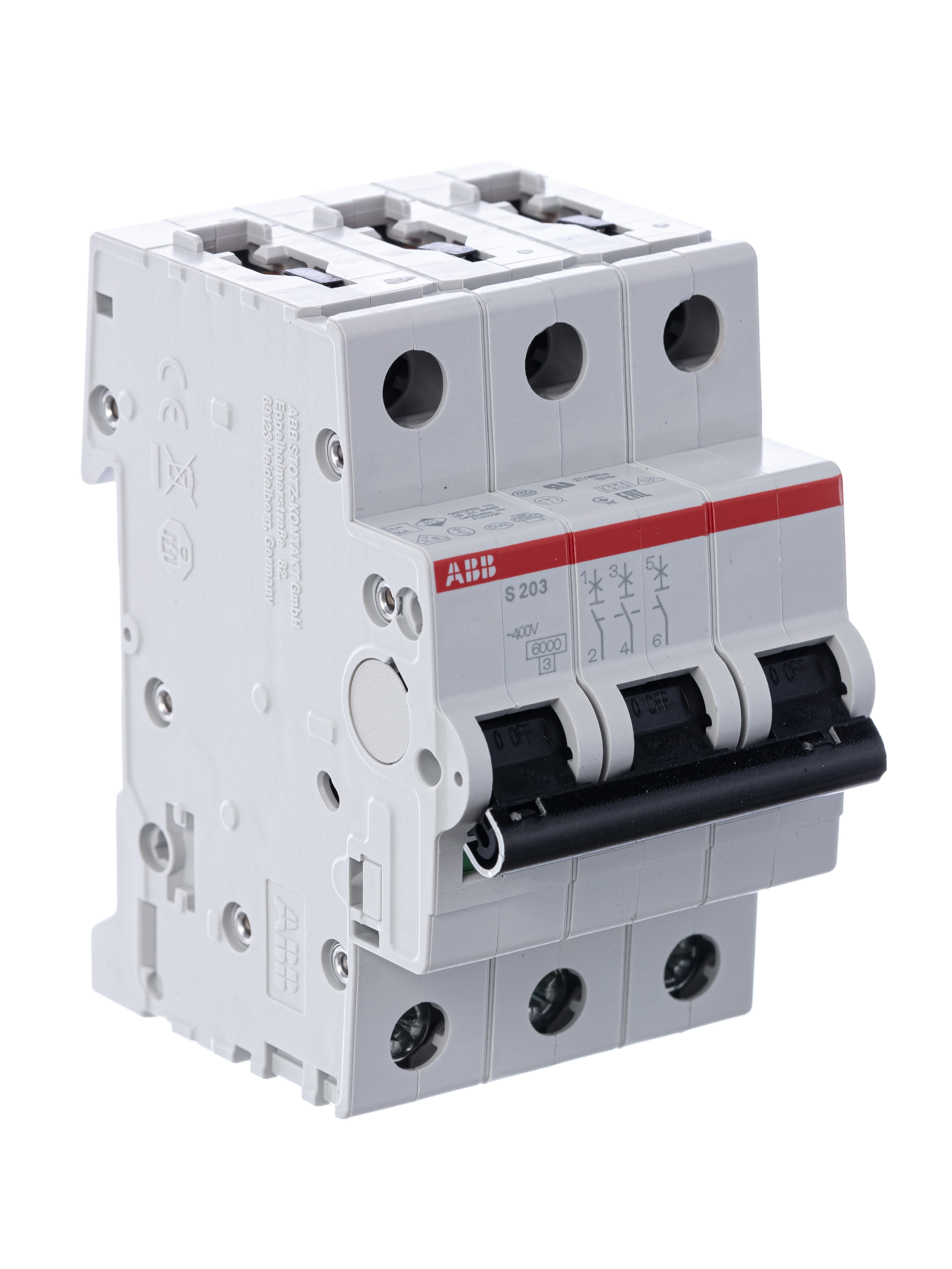 Автоматический выключатель ABB S200 3 полюса 16A тип C 6kA