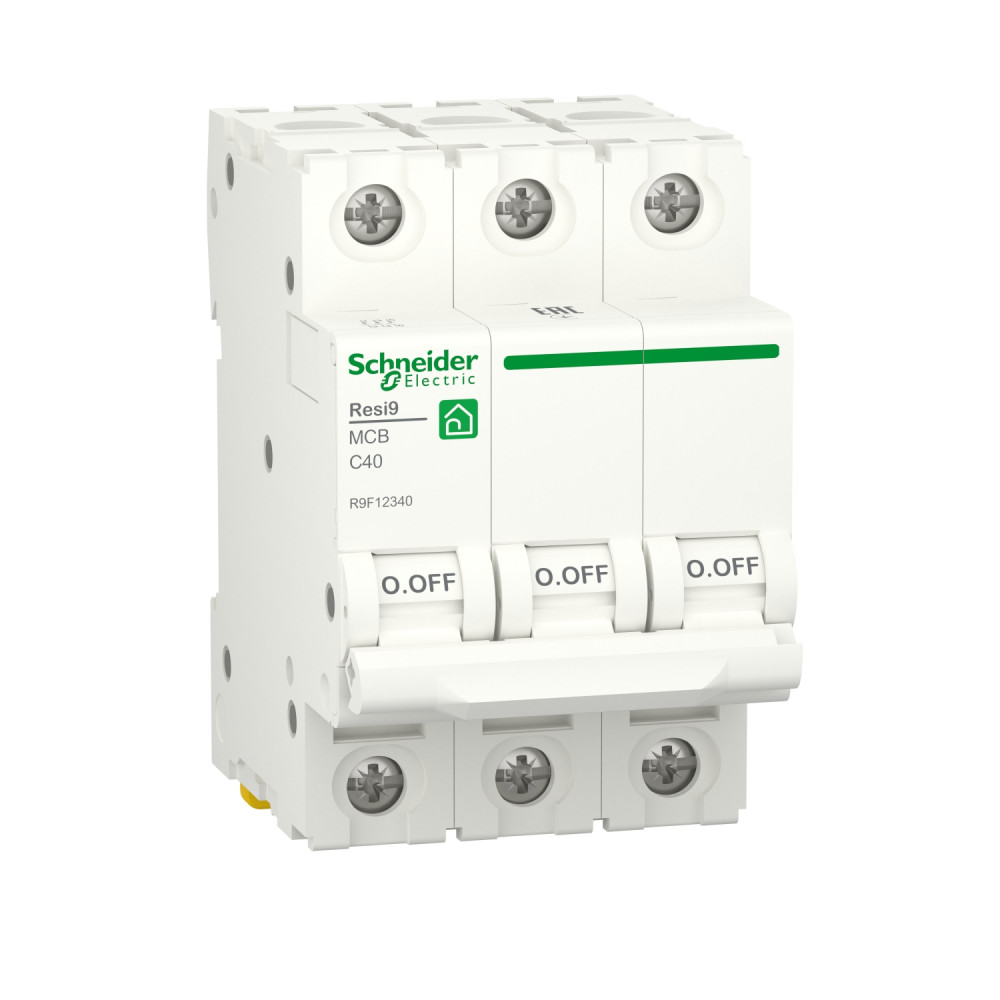 

Автоматический выключатель Schneider Electric Resi9, 3 полюса, 40A, тип C, 6kA