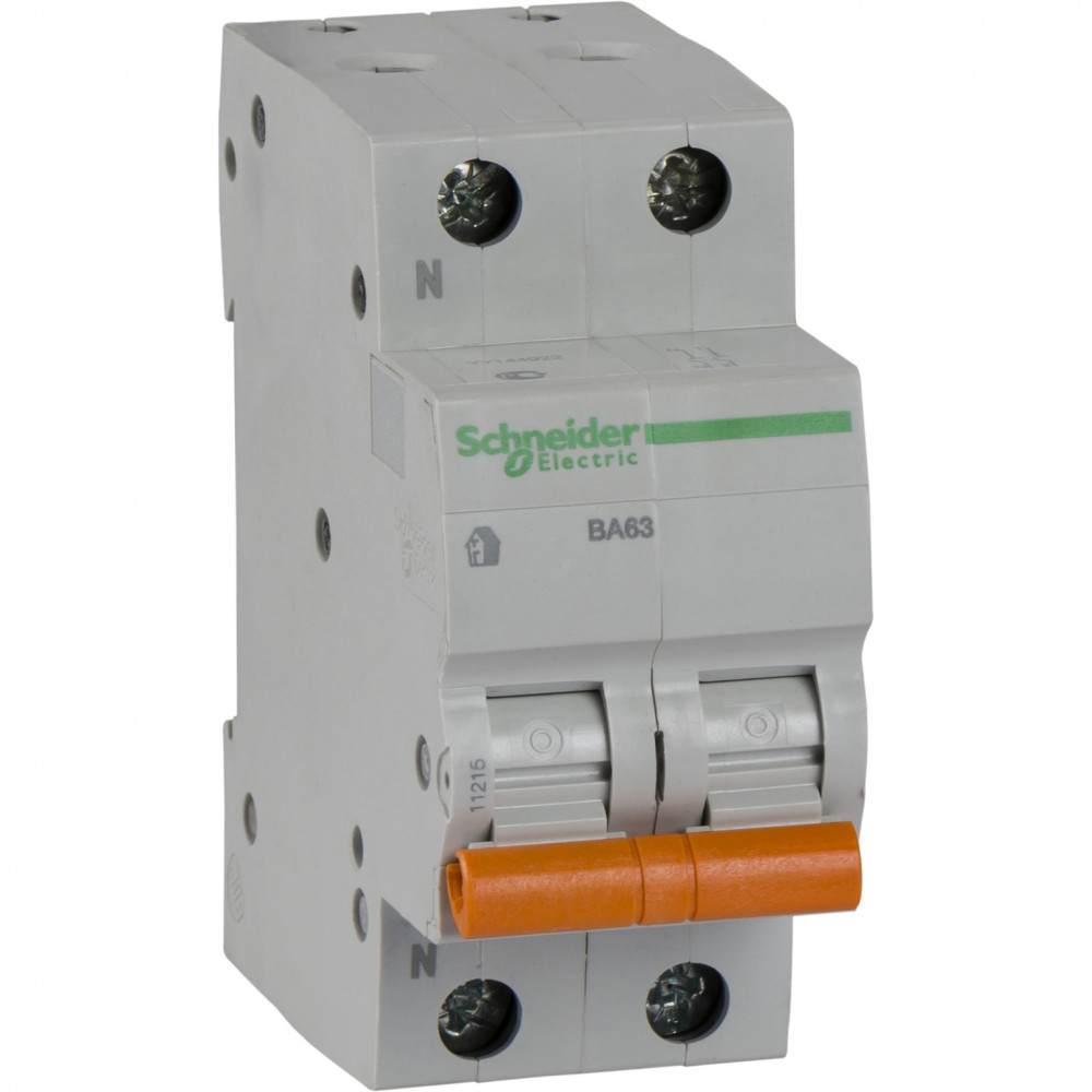 

Автоматический выключатель Schneider Electric Domovoy, 2 полюса, 25A, тип C, 4,5kA, Domovoy