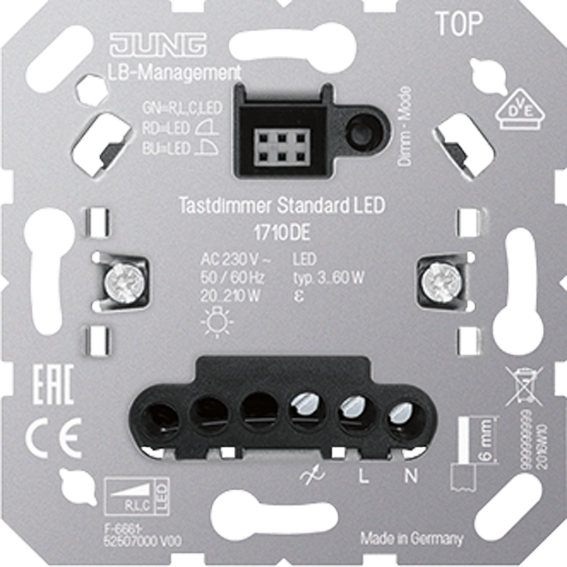 

Стандартный клавишный LED диммер 1710DE Jung