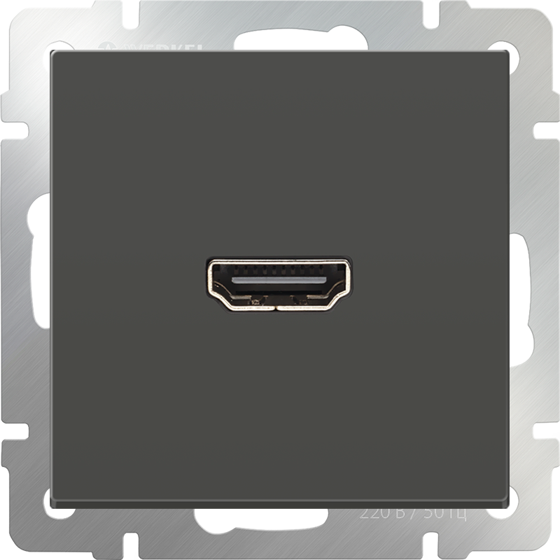Розетка HDMI Werkel, серо-коричневый