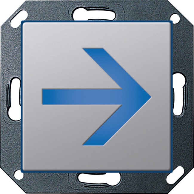 Светодиодный указатель для ориентации с пиктограммой СТРЕЛКА Gira серия System 55, цвет алюминий