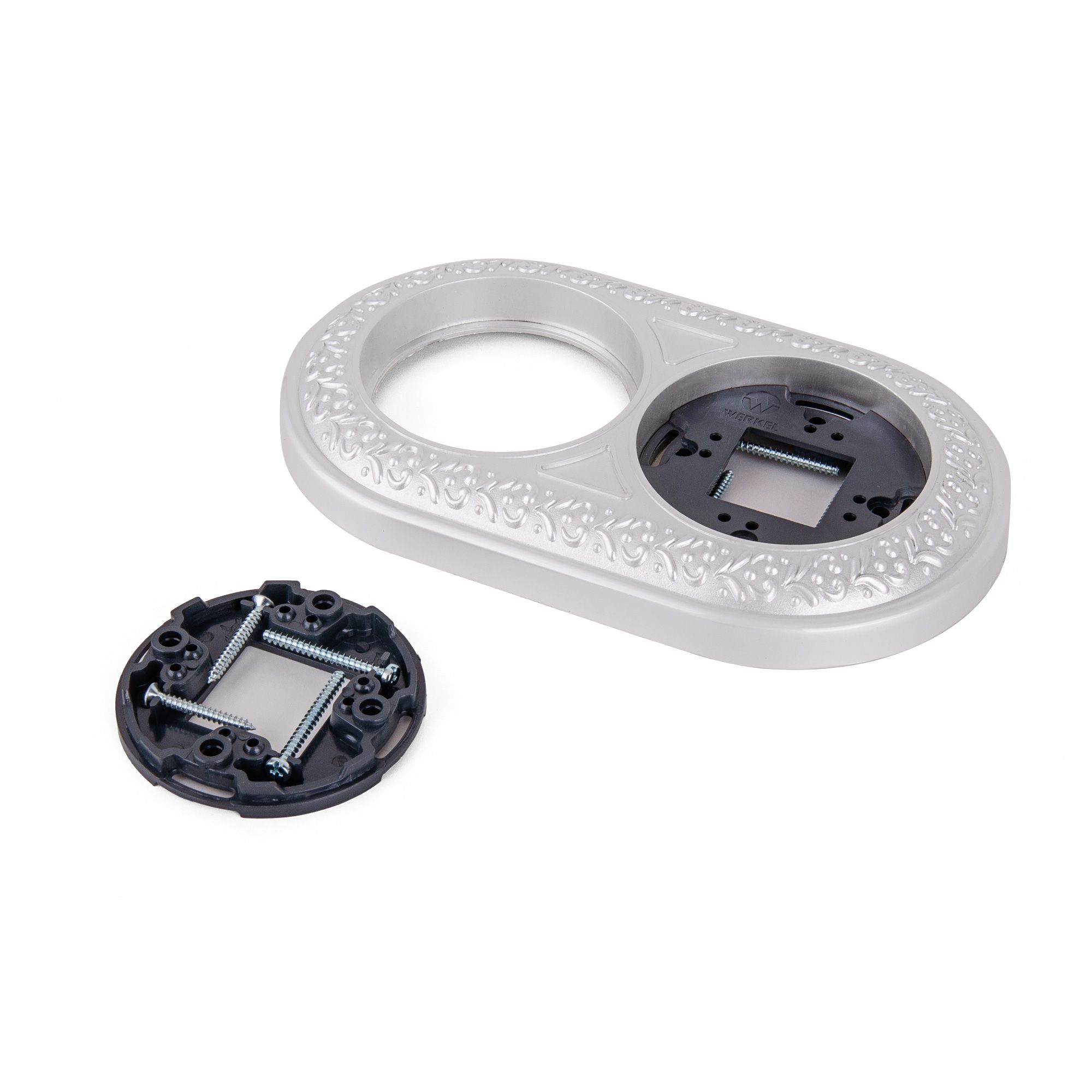 

Werkel Retro Antik Runda жемчужный Рамка на 2 поста, алюминиево-цинковый сплав, Antik Runda жемчужный