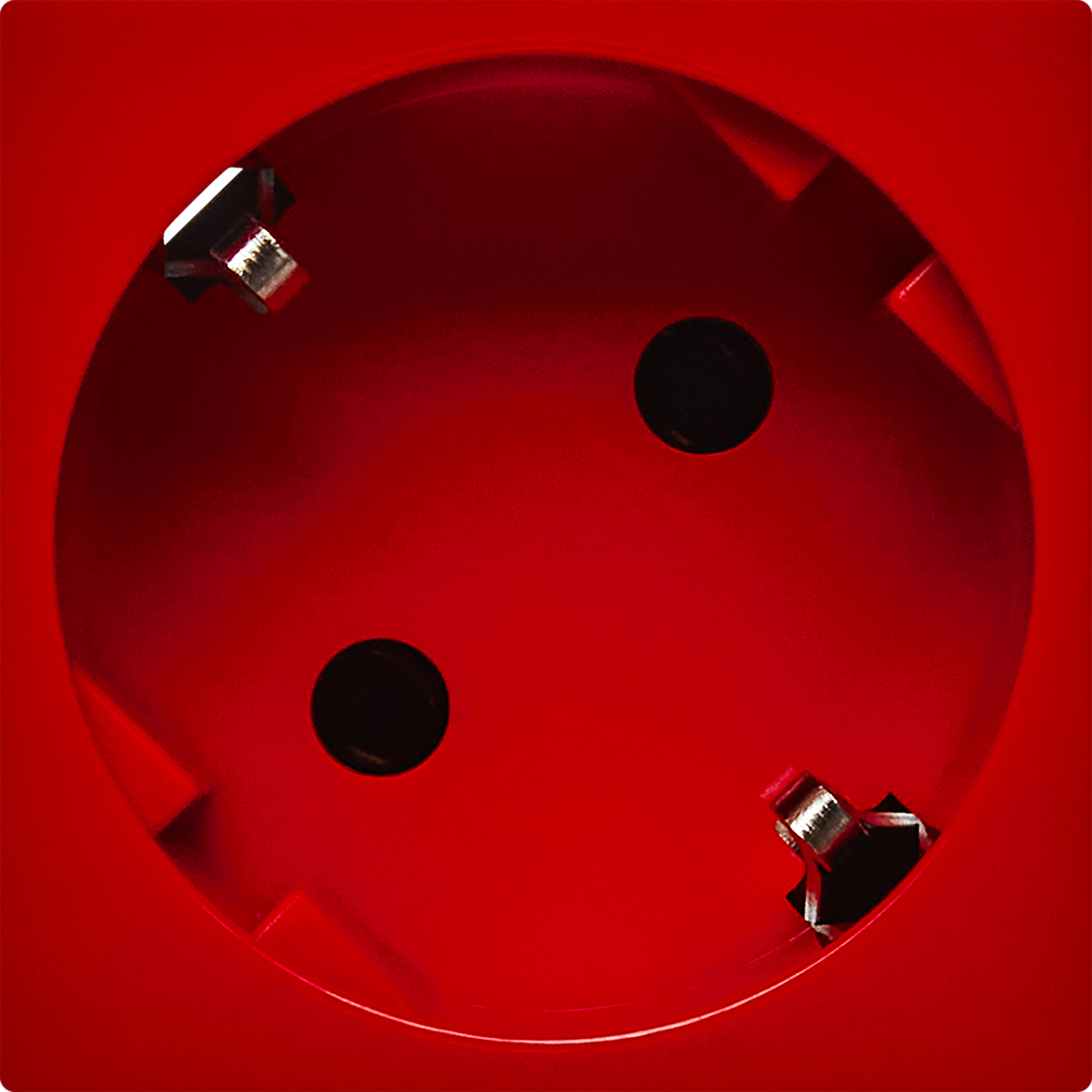 Розетка с заземлением - на клеммах - без шторок 16А 250В - 45- 2 модуля - цвет красный 685₽