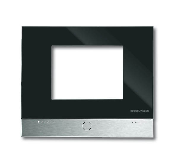 Abb EIB 6136/11-500 Рамка декоративная для панели (черное стекло, алюминий)