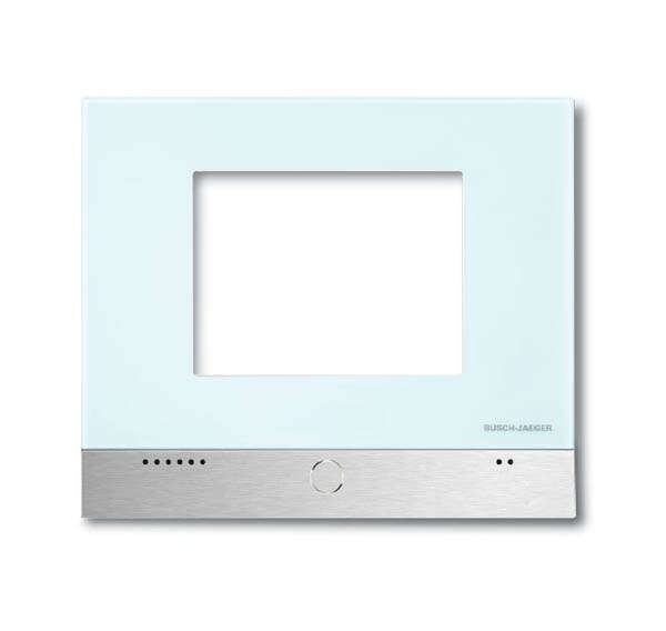 Abb EIB 6136/13-500 Рамка декоративная для панели (белое стекло, алюминий)