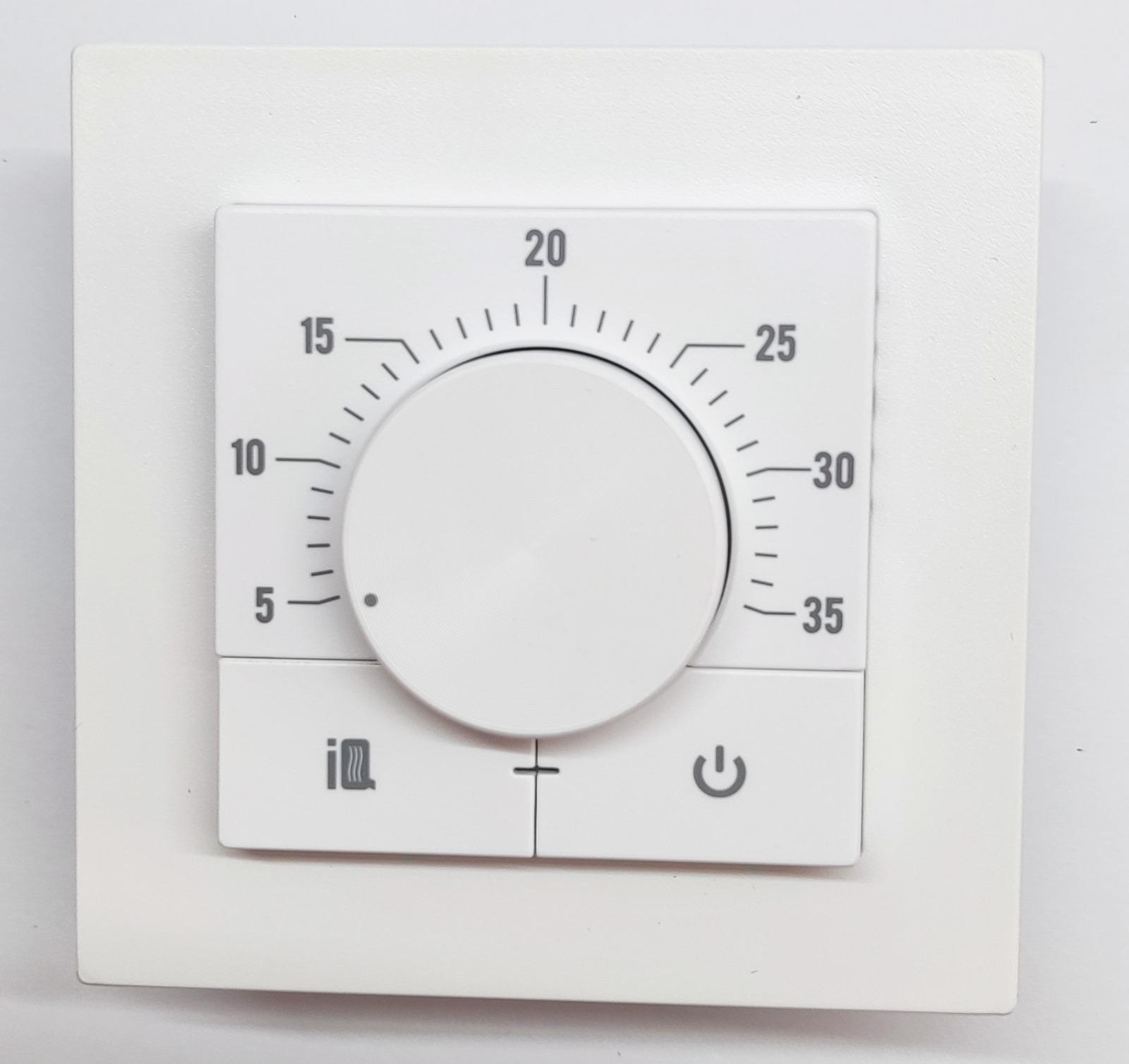 Термостат Dm с механическим управлением, белый, 55х55 мм, с рамкой