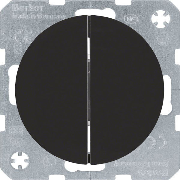 Кнопка звонка двухклавишная (2н.о.) Berker R.1; R.3, на винтах, черный глянцевый