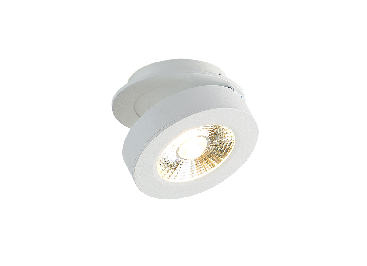 

Donolux Led св-к встраиваемый поворотный, 12Вт, D100хH67мм, 839Лм, 120°, 3000К, IP20, Ra >90 белый RAL9003,блок питания в комплекте, Sun