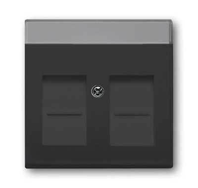 

Abb BJE Плата центральная (накладка) для коммуникационных розеток с суппортами 1810, 1812, 1814, 181, Антрацит