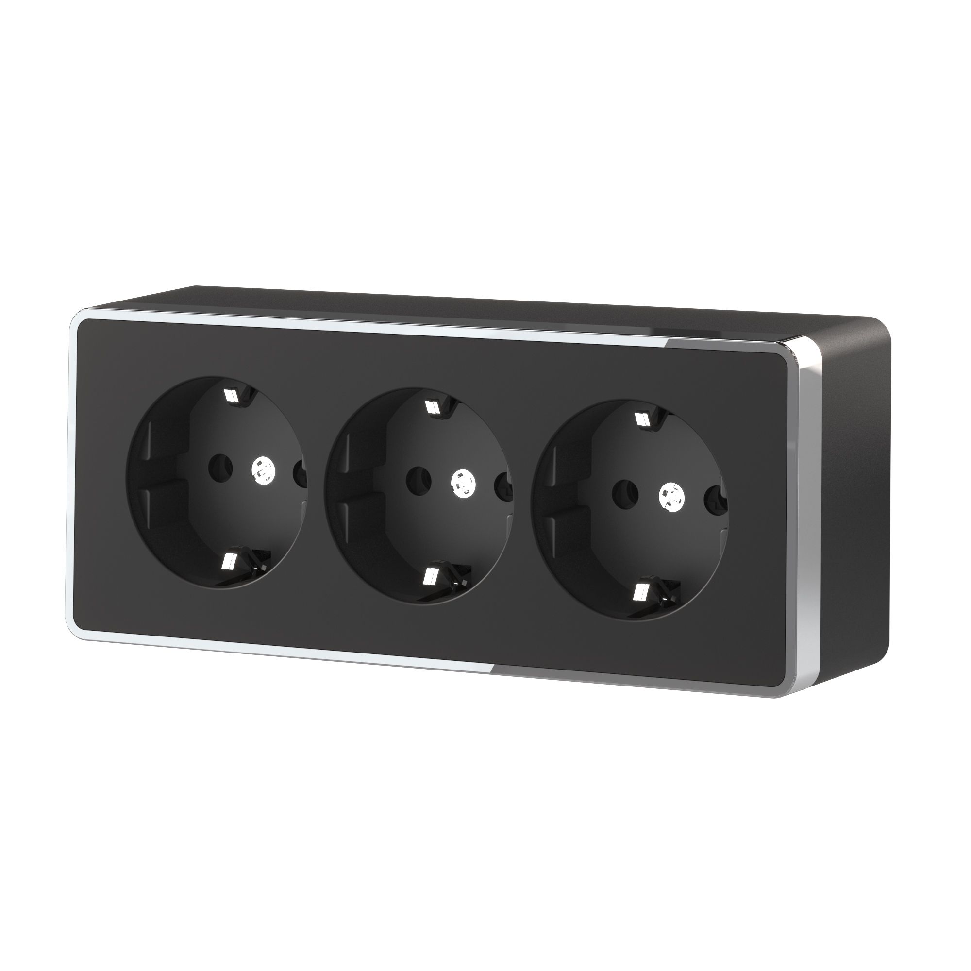 

Werkel Gallant черный матовый Розетка с заземлением и шторками 220v 3-я, Накладные механизмы Gallant черный