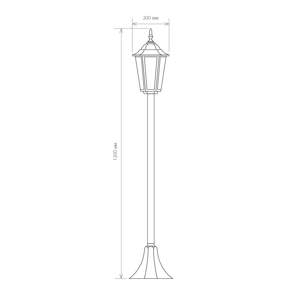 

Elstandard Уличный светильник на столбе IP44 GL 1014F черное золото, Claro