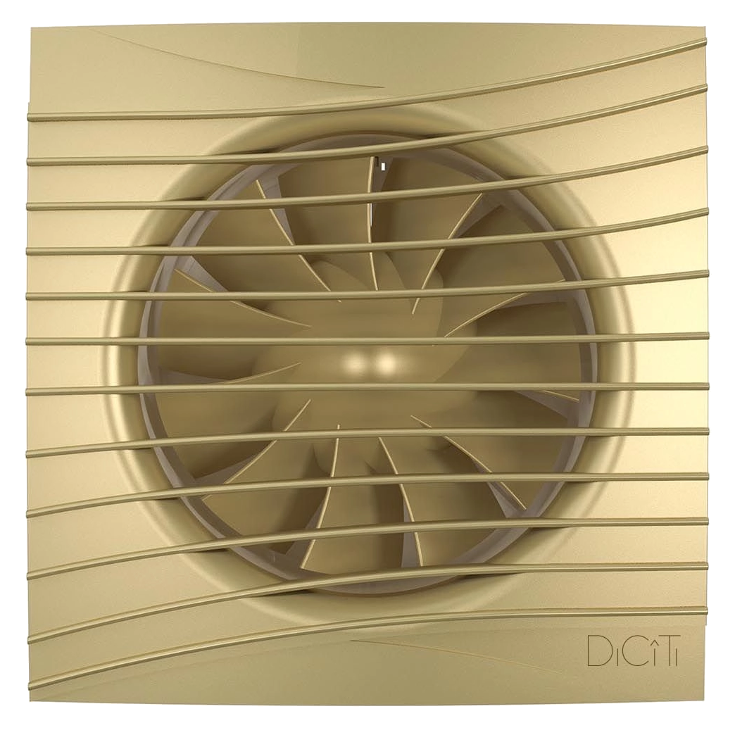 Вентилятор осевой вытяжной с обратным клапаном D 100, декоративный  SILENT 4C champagne DICITI