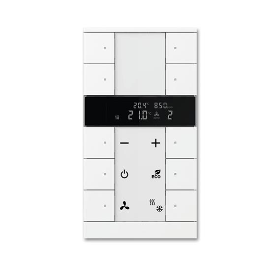 

Abb EIB SBC/U10.0.1-84 Регулятор комнатной температуры с датчиками CO2/влажности, 10-клавишный, Белый, EIB