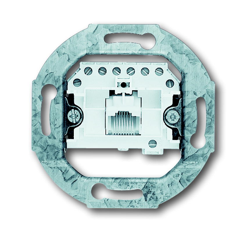 

Abb BJE Механизм 1-постовой телефонной розетки 8 полюсов, RJ 11/12; RJ 45; ISDN, категория 3