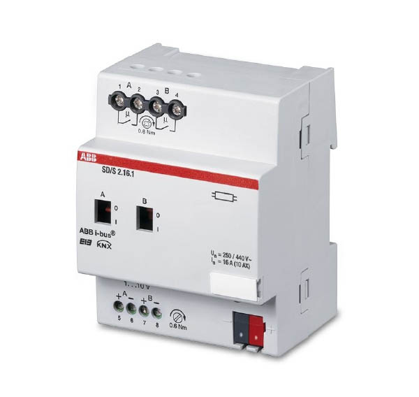 

Abb EIB SD/S 2.16.1 Светорегулятор для ЭПРА 1-10В, 2 канала, 16А, MDRC, EIB