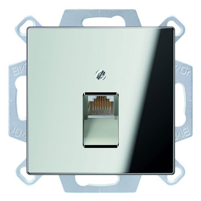 

Розетка компьютерная одиночная Jung LS UTP RJ45 Cat.5, блестящий хром, LS