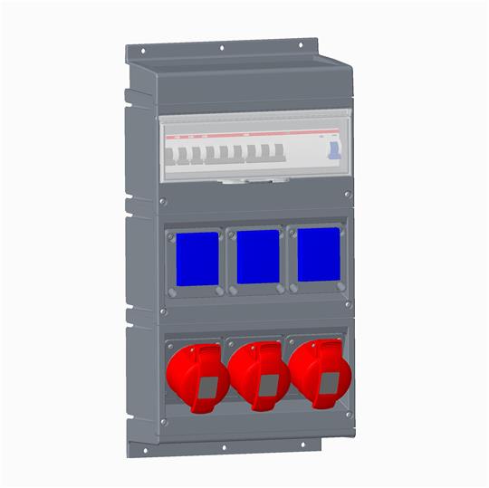 

Abb CEWE Бокс MPR16/3 с розетками в сборе, IP44, пластик, Серый