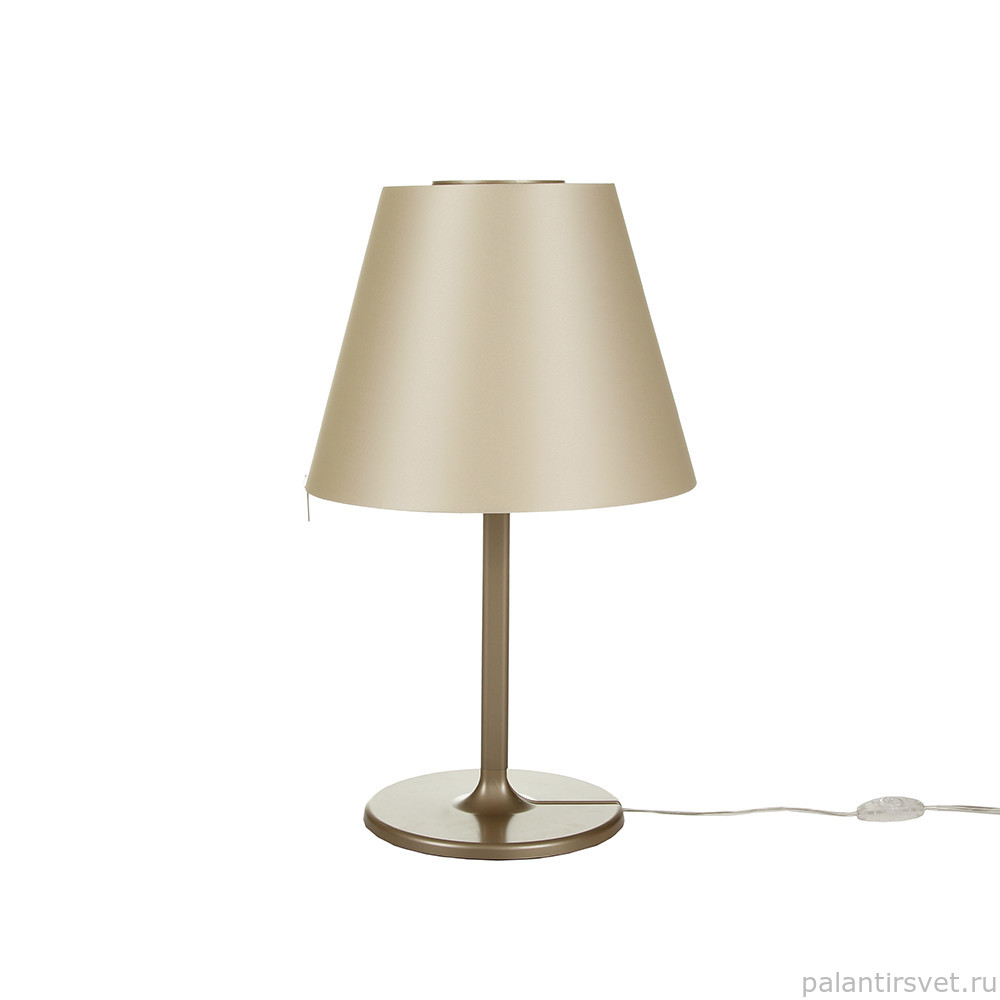 

Artemide Decorative настольная лампа Malampo Notte, бежевый рассеиватель, диам 14см, выс 40см, max 1x60W накал E14, бронза