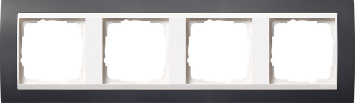 Рамка на 4 поста Gira Event, универсальный монтаж, цвет черная/белая