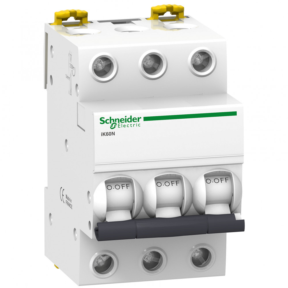 

Автоматический выключатель Schneider Electric Acti9 iK60N, 3 полюса, 6A, тип C, 6kA