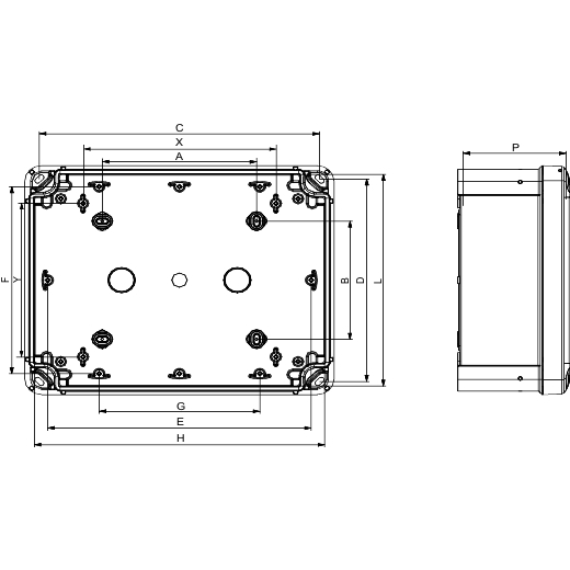 

SE Universal Enclosures ПЛАСТ.КОРОБКА ABS 341x291x168