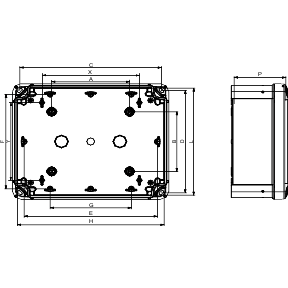 

SE Universal Enclosures КОРОБКА ABS ПЛАСТИК НЕ ПРОЗРАЧНАЯ 341х291х128 ВЫС