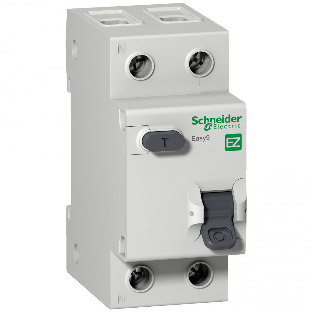 

Автоматический выключатель дифференциального тока (АВДТ) Schneider Electric Easy9, 10A, 30mA, тип AC, кривая отключения C, 2 полюса, 4,5kA, электронного типа, ширина 2 модуля DIN, Easy9