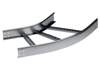 

DKC Угол горизонтальный 45º 100x200 R-600, горячеоцинкованный, Светло-серый, "L5 Combitech" - лестничные лотки