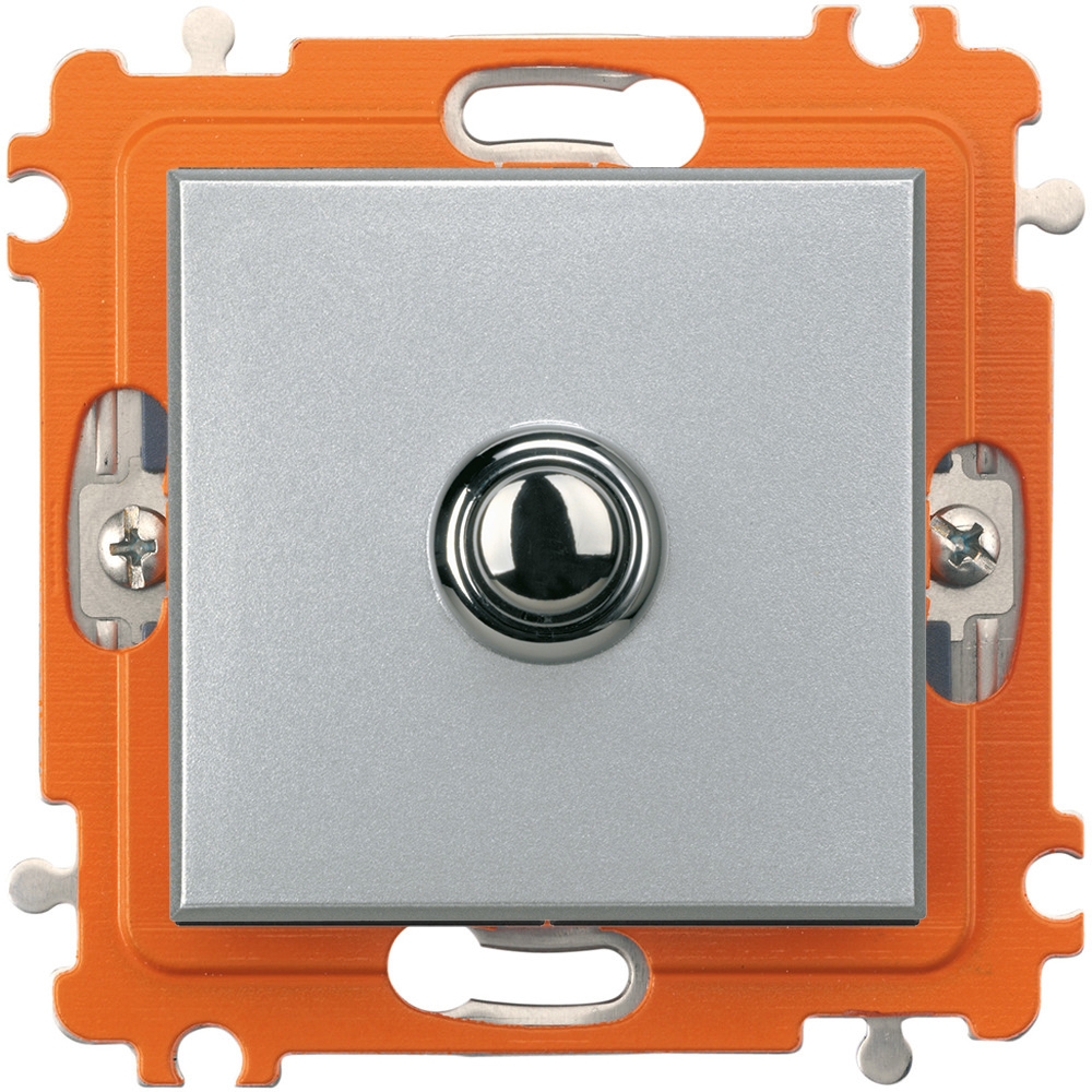 

Кнопка звонка одноклавишная (1н.о.) Bticino Axolute с синей подсветкой, на винтах, алюминий, Axolute