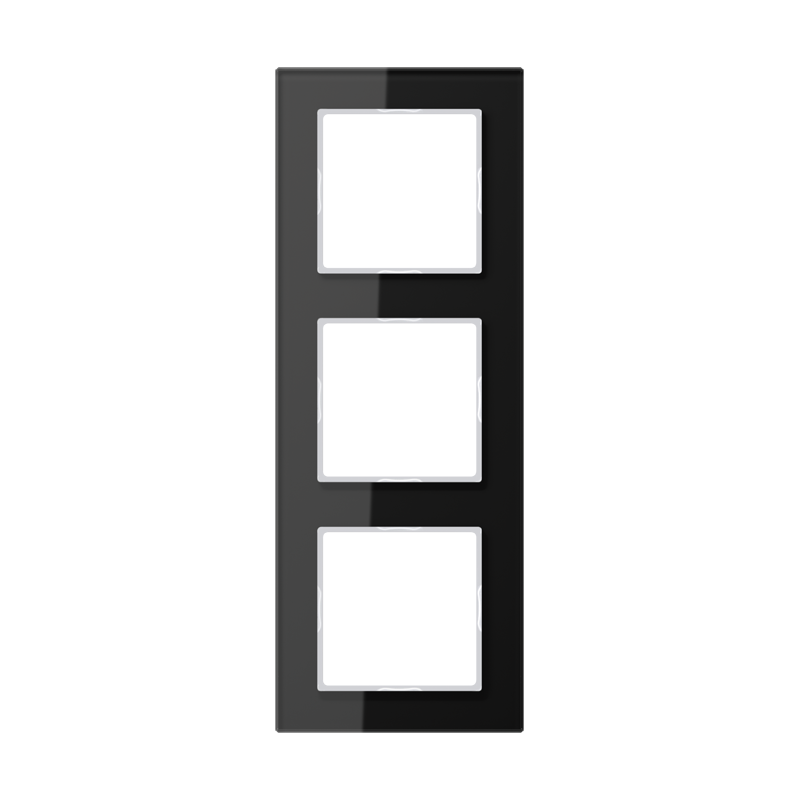 

Рамка Jung A creation на 3 поста, универсальная, стекло черное, Черный, A