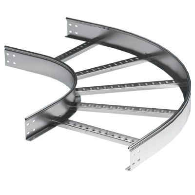 

DKC Угол горизонтальный 90º 100x500 R-300, горячеоцинкованный, Светло-серый, "L5 Combitech" - лестничные лотки