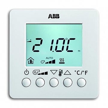 Abb EIB 6138/11-83-500 Терморегулятор для фэнкойла с дисплеем, накладной монтаж, серебристый алюмини