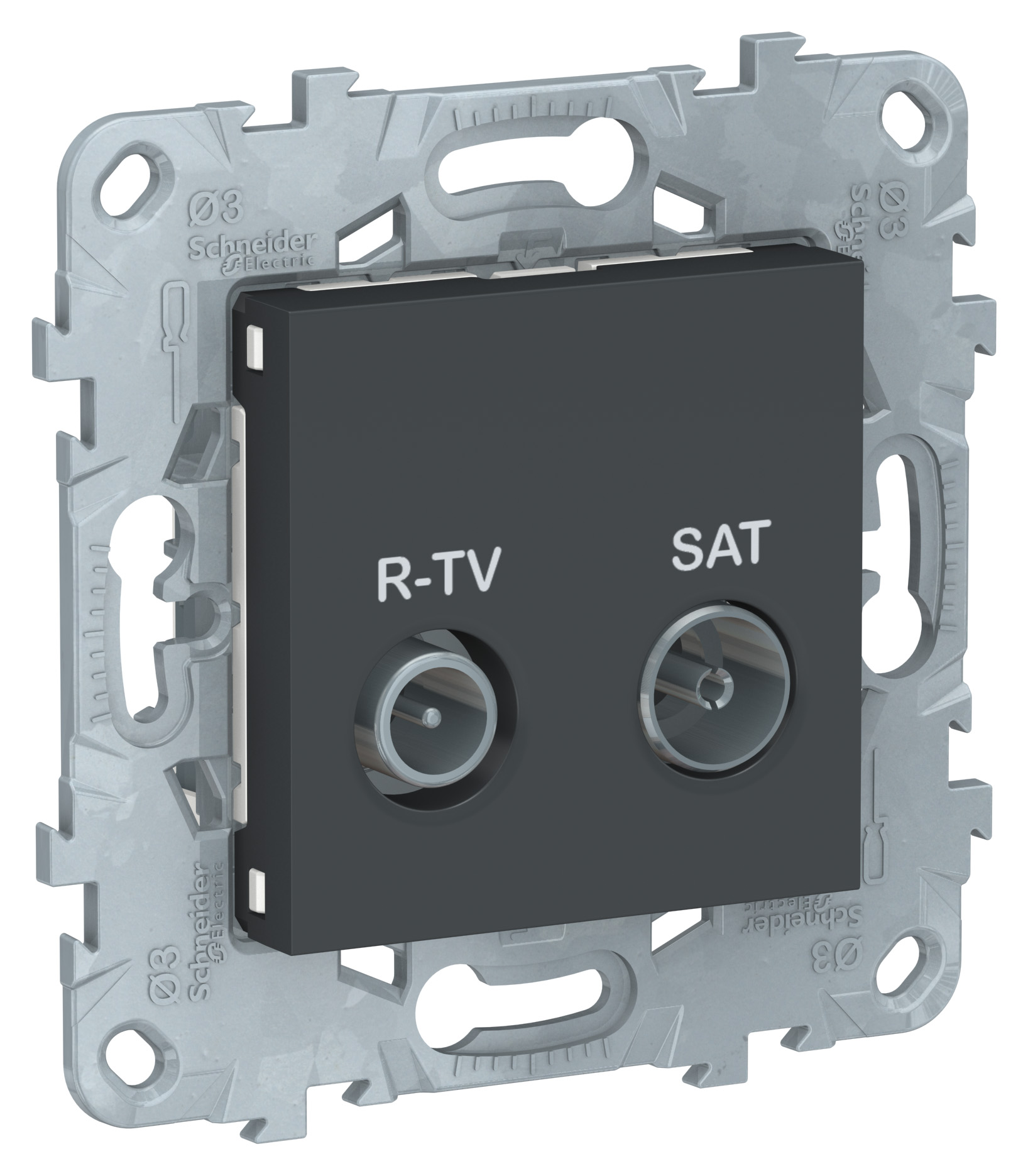 

SE UNICA NEW РОЗЕТКА R-TV/SAT, оконечная, АНТРАЦИТ, Unica New