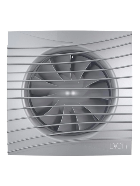 Вентилятор осевой вытяжной с обратным клапаном D 100, декоративный  SILENT 4C gray metal DICITI
