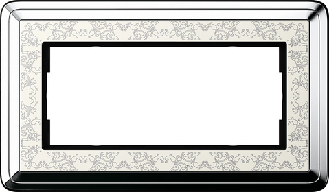 

Gira ClassiX Art Устан рамка 2 мест без перегородки, хром-кремовый