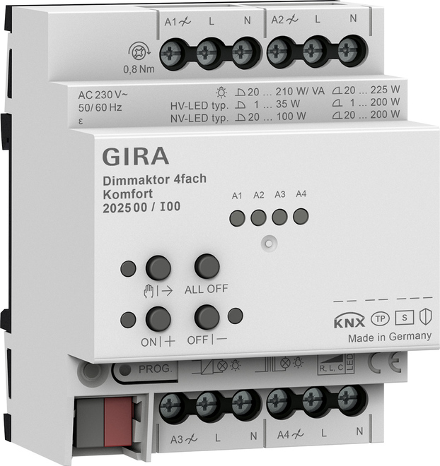 

Gira KNX Secure Dimming actuator 4gang Comfort