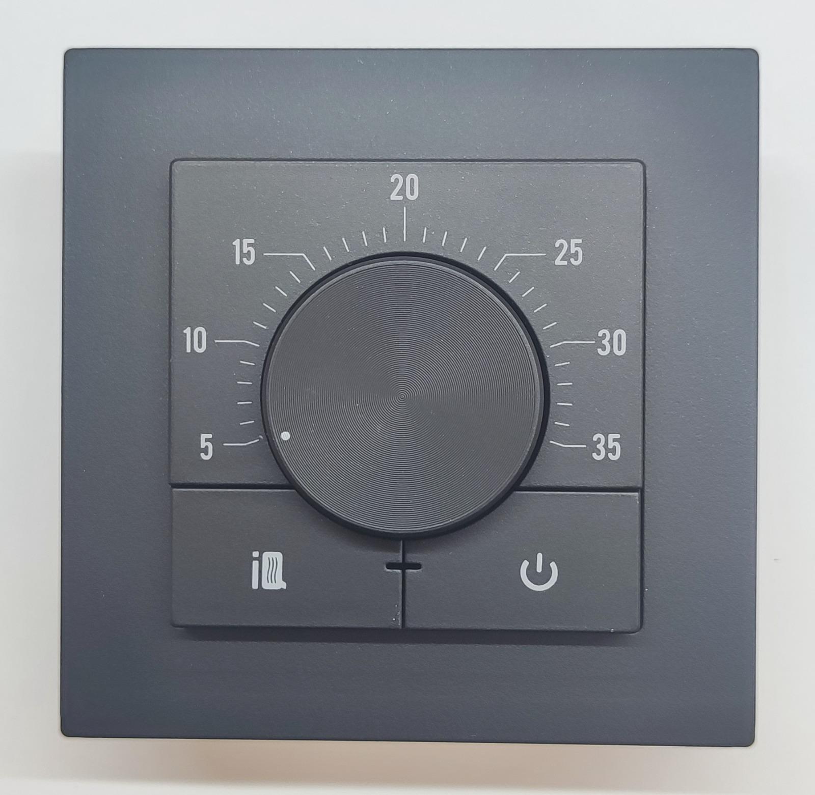 Термостат Dm с механическим управлением черный 55х55 мм с рамкой 11975₽