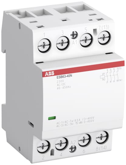 Abb SST Контактор ESB63-40N-06 модульный (63А АС-1, 4НО), катушка 230В AC/DC