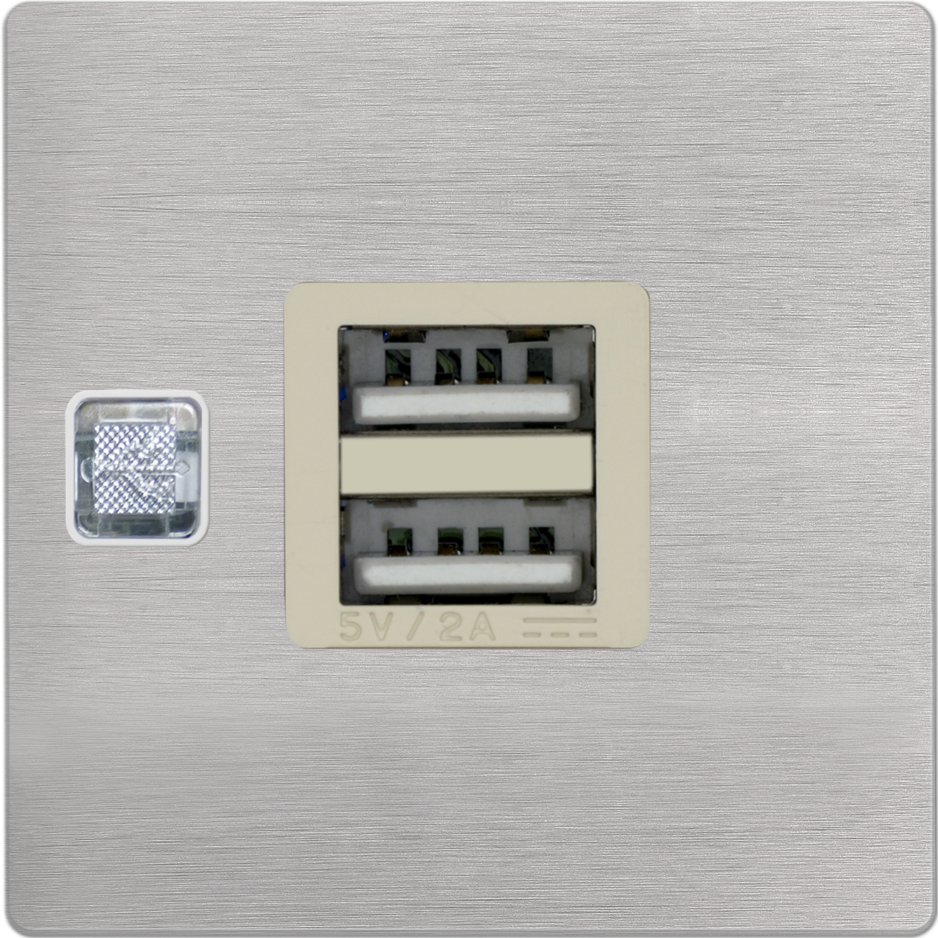 

FEDE USB механизм с латунной накладкой,серия SOHO,в отделке BRUSHED NICKEL+BEIGE, Soho