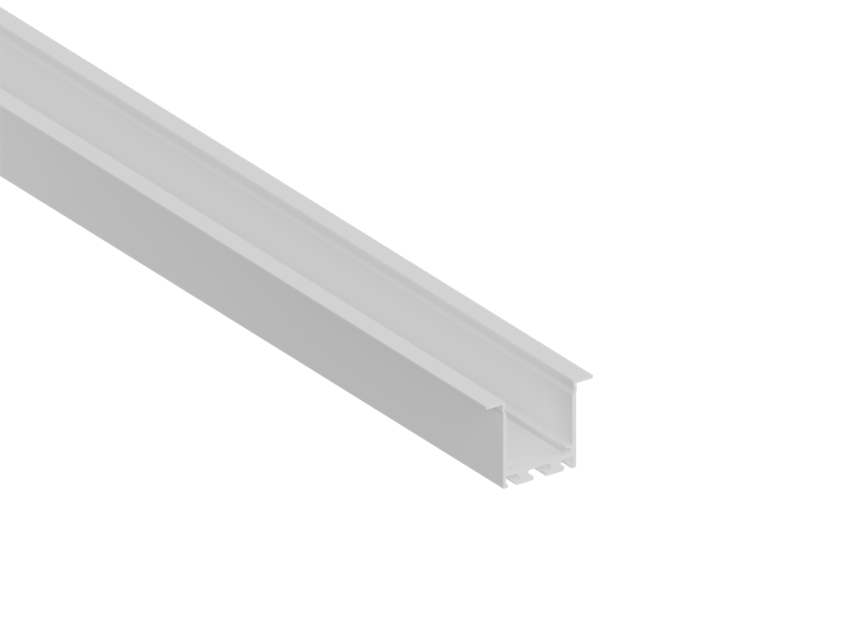 Встраиваемый алюминиевый профиль 48х35х2000 мм. Цвет: Белый. RAL9003